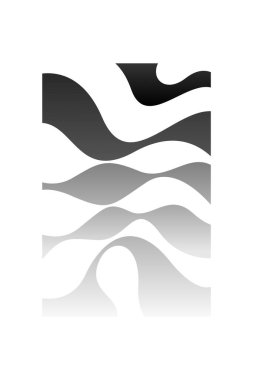 Geometrik Modern Soyut Sanat. Kıvrımlı Bej Siyah Arkaplan. Orta Çağ Modern Duvar Sanatı. 