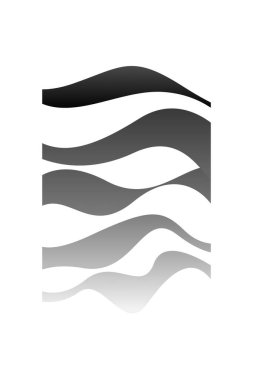 Geometrik Modern Soyut Sanat. Kıvrımlı Bej Siyah Arkaplan. Orta Çağ Modern Duvar Sanatı. 