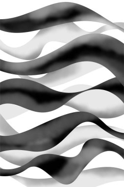 Geometrik Modern Soyut Sanat. Kıvrımlı Bej Siyah Arkaplan. Orta Çağ Modern Duvar Sanatı. 