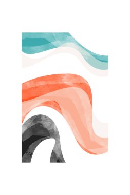 Geometrik Modern Soyut Sanat. Curvilinear Bej Renk Arkaplanı. Orta Çağ Modern Duvar Sanatı.