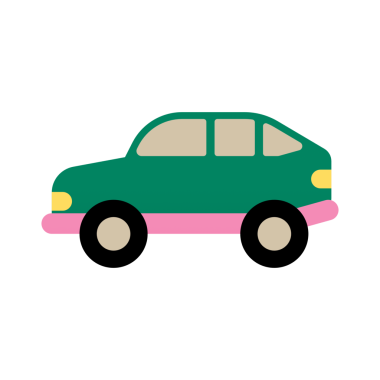 Düz renkli araba simgesi element varlık tasarımı