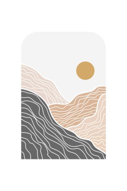 Manzara Boho Sanat Arkaplanı. Boho Sanat Arkaplanı. Galeri Duvar Dekorasyonu. Orta Çağ Modern Duvar Sanatı Dekorasyonu. Boho Ev Dekorasyonu