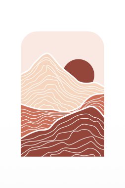 Manzara Boho Sanat Arkaplanı. Boho Sanat Arkaplanı. Galeri Duvar Dekorasyonu. Orta Çağ Modern Duvar Sanatı Dekorasyonu. Boho Ev Dekorasyonu