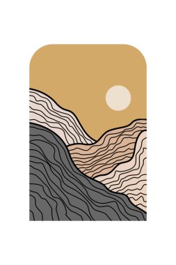 Manzara Boho Sanat Arkaplanı. Boho Sanat Arkaplanı. Galeri Duvar Dekorasyonu. Orta Çağ Modern Duvar Sanatı Dekorasyonu. Boho Ev Dekorasyonu