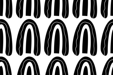 Gökkuşağı desenli arka plan. İskandinav gökkuşağı arkaplan çizimi. Kağıt gökkuşağı renksiz desen arkaplanı paketleniyor