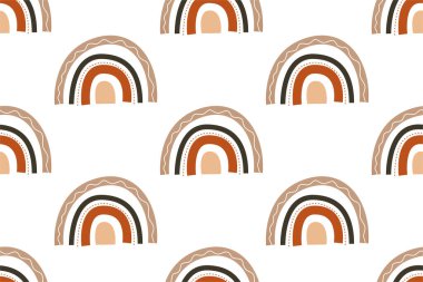 Gökkuşağı desenli arka plan. İskandinav gökkuşağı arkaplan çizimi. Kağıt gökkuşağı renksiz desen arkaplanı paketleniyor