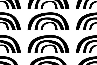 Gökkuşağı desenli arka plan. İskandinav gökkuşağı arkaplan çizimi. Kağıt gökkuşağı renksiz desen arkaplanı paketleniyor