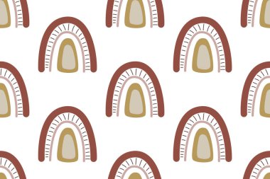 Gökkuşağı desenli arka plan. İskandinav gökkuşağı arkaplan çizimi. Kağıt gökkuşağı renksiz desen arkaplanı paketleniyor