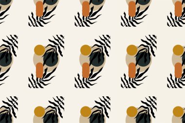 Soyut çiçeksiz desenli arka plan. Boho çiçek desensiz arkaplan