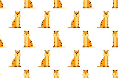 Şirin, hayvani, kusursuz bir geçmişi var. Çocuk odası duvar kâğıdının dikişsiz deseni. Sevimli hayvan ambalaj kağıdı pürüzsüz desen