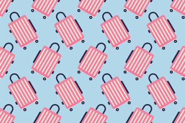 Bavulsuz şablon arka planı. Düz bagaj simgesiyle kusursuz bir arkaplan