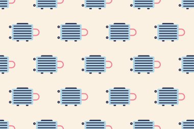 Bavulsuz şablon arka planı. Düz bagaj simgesiyle kusursuz bir arkaplan