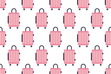 Bavulsuz şablon arka planı. Düz bagaj simgesiyle kusursuz bir arkaplan