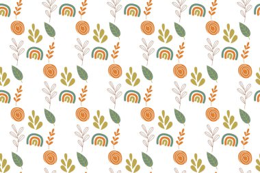 Soyut boho kusursuz desen arkaplanı. Paket kağıdı için soyut ve pürüzsüz desen