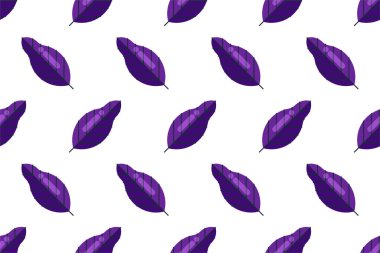 Düz yapraklı, dikişsiz bir arka plan. Geometrik yaprak simgesi pürüzsüz kalıp arkaplanı