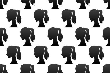 Siluet pürüzsüz bir arka plan. Kadınların silüetleri web pankartı, ambalaj kağıdı vs. için kullanılabilir..