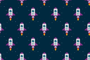 Dış uzayın kusursuz şablon arkaplanı. Astro kusursuz desenli arka plan. Aracın kusursuz desen arkaplanı