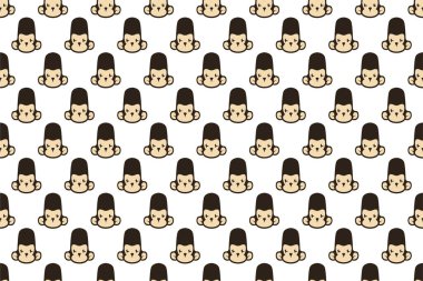 Maymun kafalı, kusursuz bir geçmişi var. Sevimli hayvani desensiz arka plan web pankartı, sosyal medya afişi, ambalaj kağıdı vs. olarak kullanılabilir.