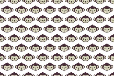 Maymun kafalı, kusursuz bir geçmişi var. Sevimli hayvani desensiz arka plan web pankartı, sosyal medya afişi, ambalaj kağıdı vs. olarak kullanılabilir.