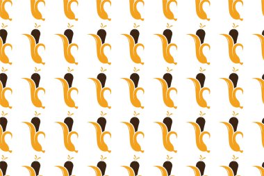 Meyveli muzlu, dikişsiz arkaplan. Muzun soyut, pürüzsüz desen arkaplanı