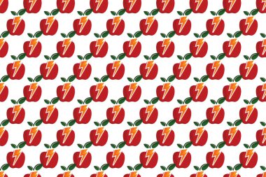 Elma meyvesi arkaplansız desen. Elma meyvesinin kusursuz deseni