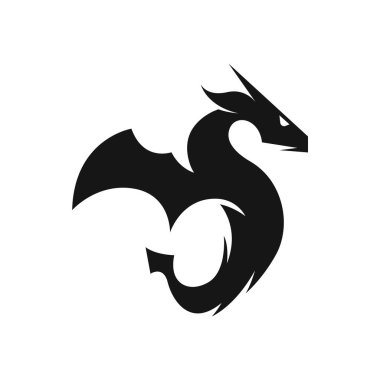 Ejderha başlı logo tasarım şablonu. Dragon logo vektörü