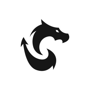 Ejderha başlı logo tasarım şablonu. Dragon logo vektörü