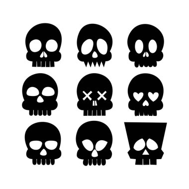 Güzel kafatasları. Cadılar bayramı için şirin kafatasları koleksiyonu. İfadeli kafatasları koleksiyonu