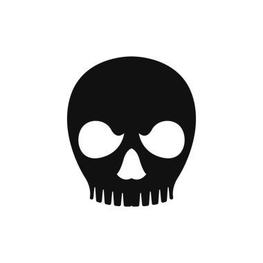 Kafatası logosu tasarım şablonu. İnsan kafatası çizimi