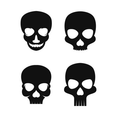 Kafatası logosu tasarım şablonu. İnsan kafatası çizimi