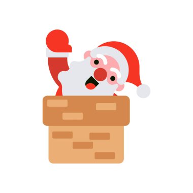 Düz dizayn Noel Baba karakter koleksiyonu. Noel Baba karakteri poz veriyor