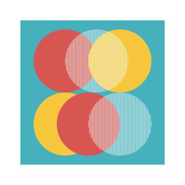 Bauhaus Sanat Arkaplan Şablonu. Nordic Bauhaus İllüstrasyonu