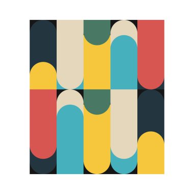 Bauhaus Sanat Arkaplan Şablonu. Nordic Bauhaus İllüstrasyonu