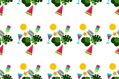 Yaz simgeleriyle kusursuz şablon arkaplanı