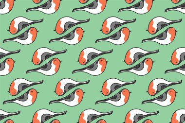 Robbin bird seamless pattern background template. Bird background template clipart