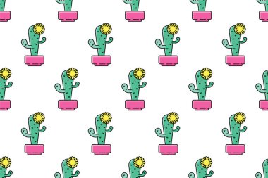 Kaktüssüz arka plan şablonu. Kaktüs arkaplan resimleme şablonu
