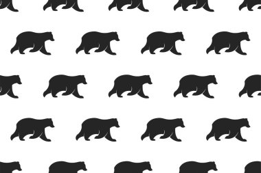 Ayı silueti, kusursuz bir arka plan. Hayvan silueti arkaplan illüstrasyonu