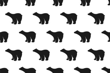 Ayı silueti, kusursuz bir arka plan. Hayvan silueti arkaplan illüstrasyonu