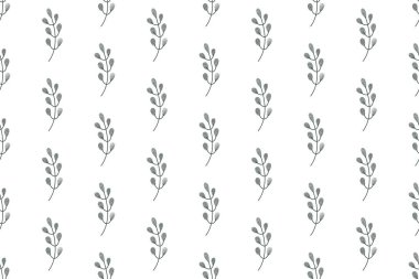 Çiçeksiz suluboya arka plan şablonu. Botanik kusursuz desen arkaplanı