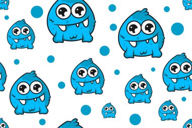 Renkli sevimli, dikişsiz canavar şablonu