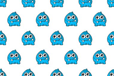 Renkli sevimli, dikişsiz canavar şablonu