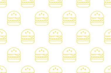 Gıda ikonu, kusursuz desenli arka plan. Gıda desensiz arka plan monolin tarzı