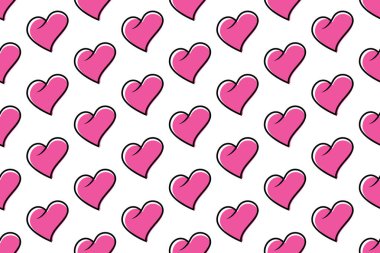Kusursuz bir arka plan şablonu. Kalbinin pürüzsüz şekli ambalaj kağıdı, duvar kağıdı çıkartmaları, sosyal medya afişleri ve daha fazlası için kullanılabilir.