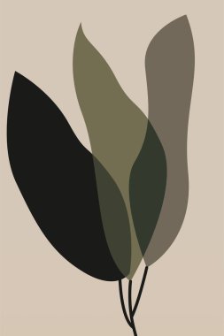 Minimalist Çiçek Dijital Sanat Yazıcısı. Galeri Duvarı Dekorasyonu için Soyut Botanik Yazdırılabilir