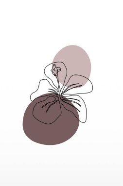 Çizgi sanatı botanik arka plan çizimi. Botanik duvarı resim posteri