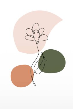 Çizgi sanatı botanik arka plan çizimi. Botanik duvarı resim posteri