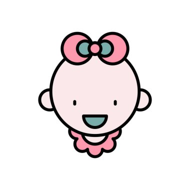 Bebek partisi ikonu tasarım elementi. Bebek için duş simgesi çizimi