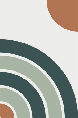 Boho Gökkuşağı Sanat İllüstrasyon Arkaplanı. Düz Geometrik Boho Gökkuşağı Sanat Arkaplanı