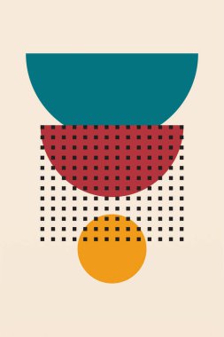 Modern boho lineer geometrik şekiller duvar sanatı arka planı. Boho soyut geometrik çizgi sanat duvar dekoru