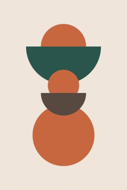 Modern boho lineer geometrik şekiller duvar sanatı arka planı. Boho soyut geometrik çizgi sanat duvar dekoru